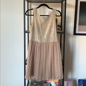 Lace and blush mini dress